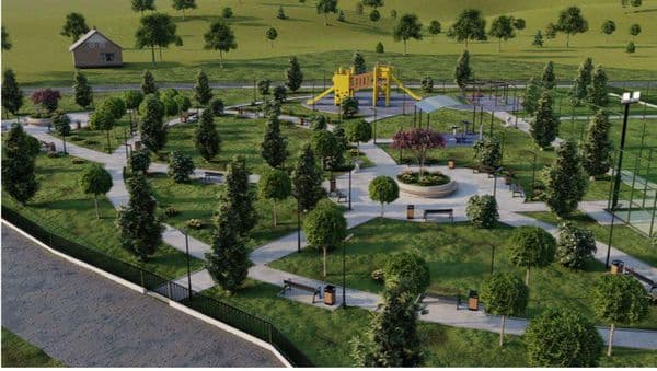 ბორჯომის მუნიციპალიტეტის საკურორტო სოფელ ტბაზე სკვერის მოწყობა დაიწყო