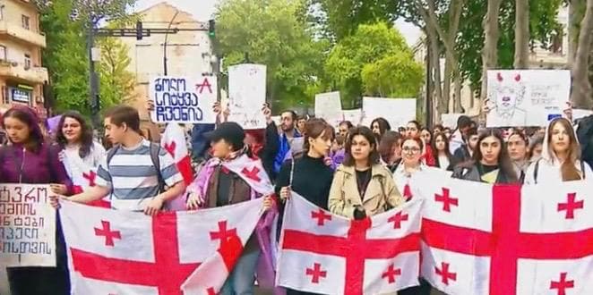 Georgian student protests continue against foreign influence bill