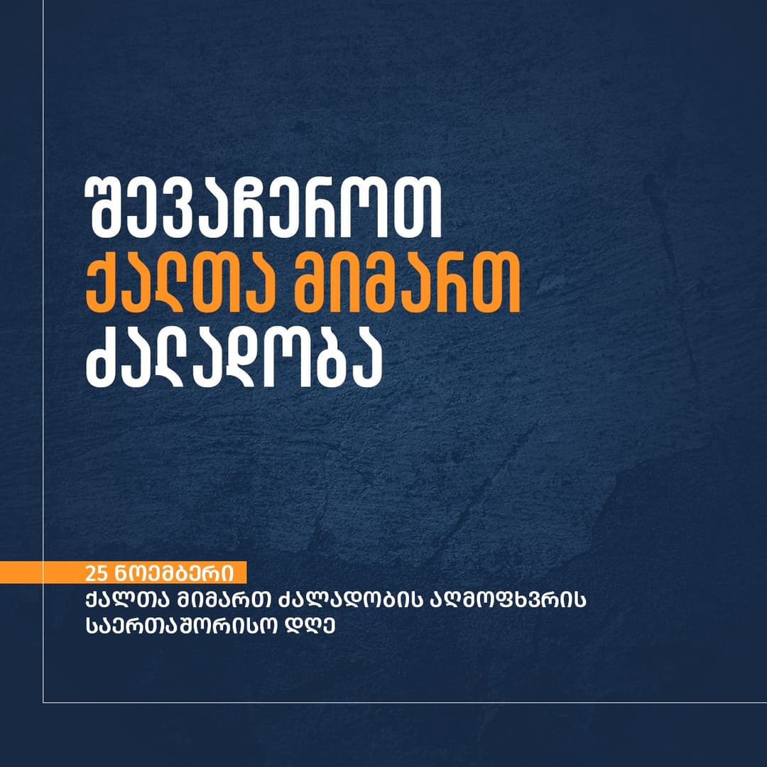 საქართველოს მთავრობა ქალთა მიმართ ძალადობის წინააღმდეგ 16-დღიან კამპანიას უერთდება