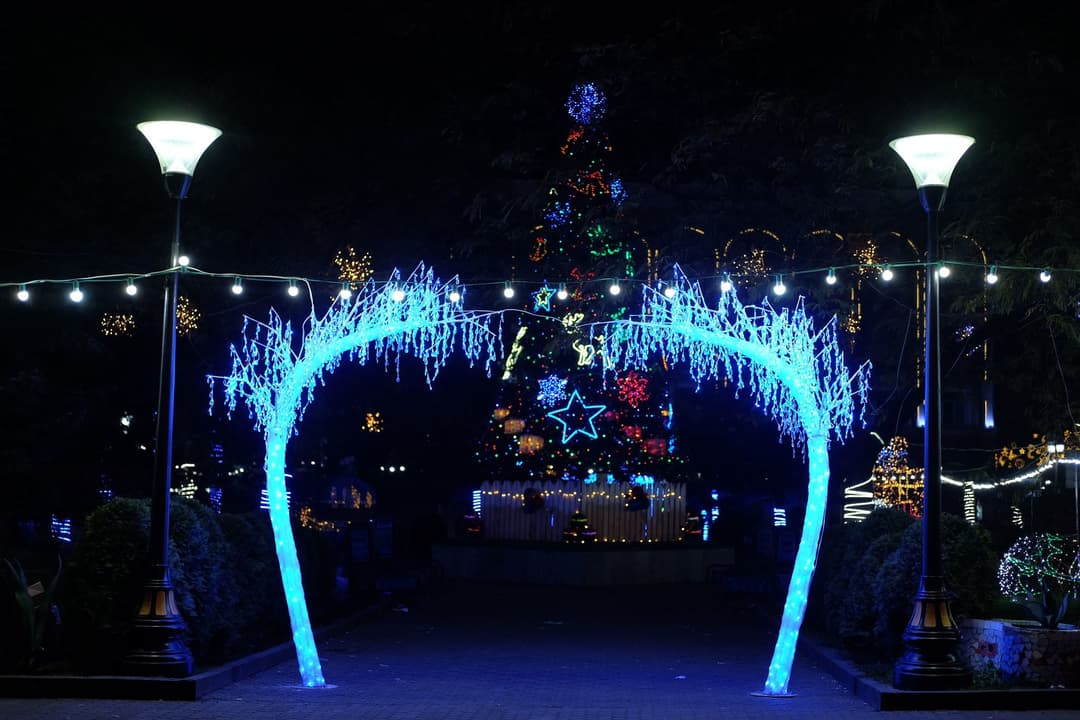 ჭიათურის მუნიციპალიტეტის მთავარი ნაძვის ხე საზეიმო ვითარებაში აინთო