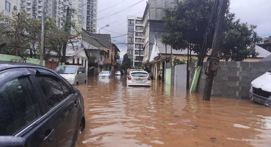 Several streets flooded in coastal city of Batumi