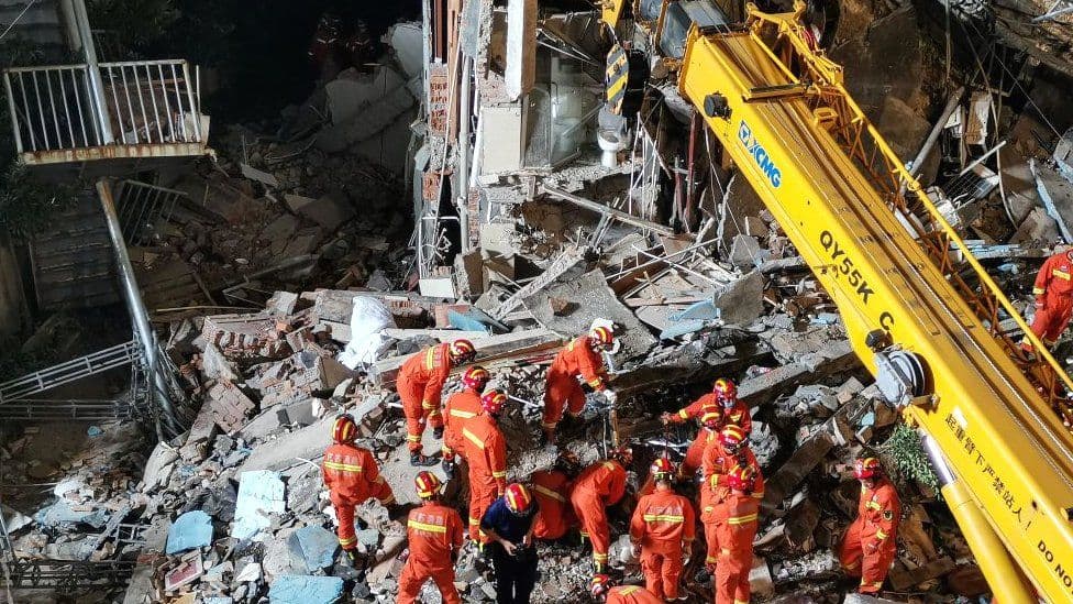 Hotel collapse in China’s Suzhou kills 17, injures five