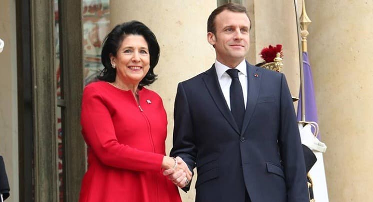 Georgian president congratulates Macron on winning elections