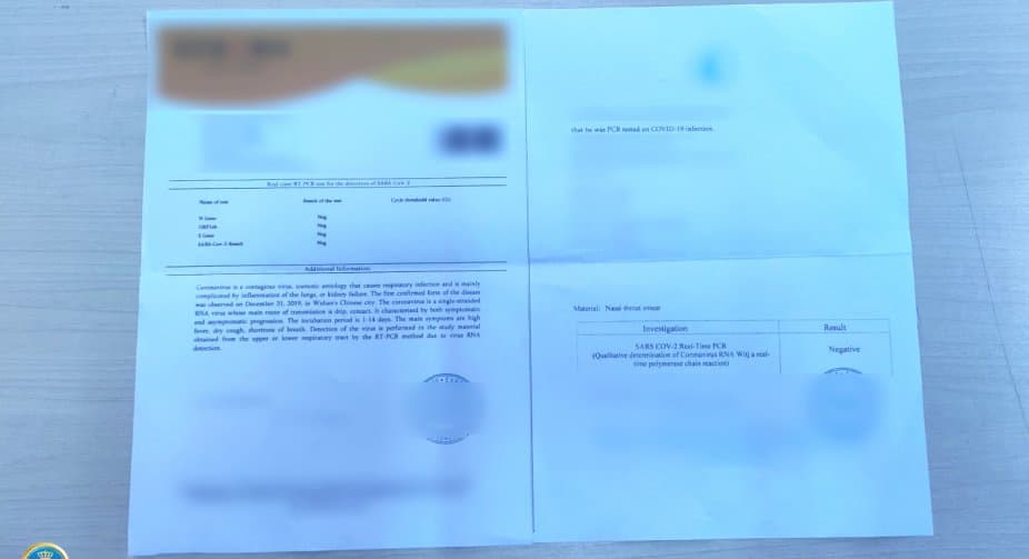 One person has been arrested for making fake documents of a coronavirus PCR test