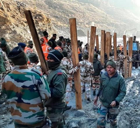 India glacier burst: Rescue workers looking for 180 people feared dead in Uttarakhand