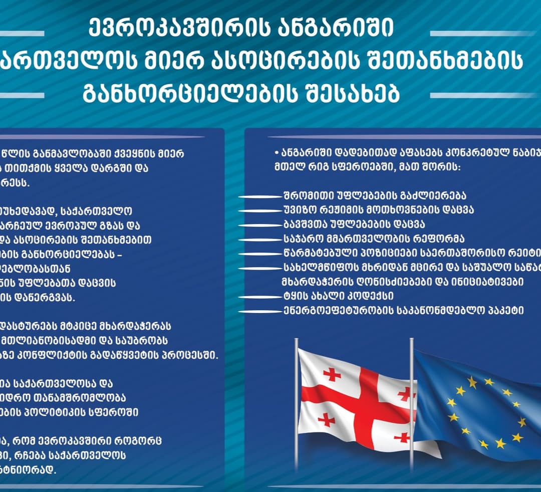 “საქართველო აგრძელებს ევროკავშირთან გაფორმებული ამბიციური ასოცირების შეთანხმების შესრულებას”