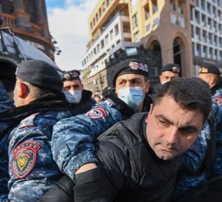 25 people were arrested during an anti-government rally in Armenia
