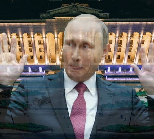 Putin is still relevant on the central street of Tbilisi