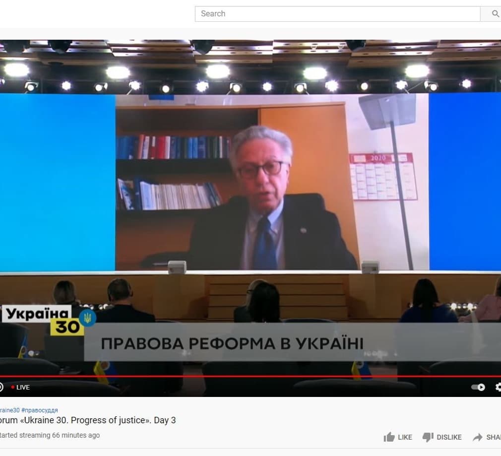 The President of the Venice Commission spoke today on judicial reform in his opening address for the Forum “Ukraine 30” on “Justice Development