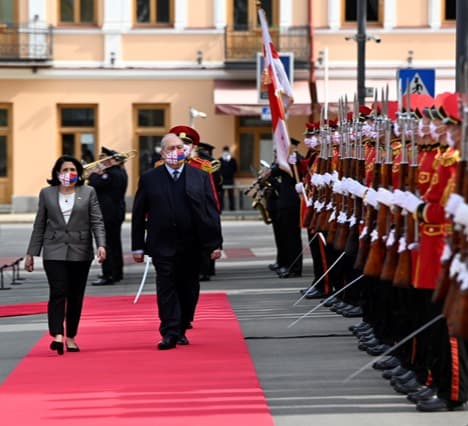 ორბელიანების სასახლეში სომხეთის პრეზიდენტის დახვედრის ოფიციალური ცერემონია გაიმართა