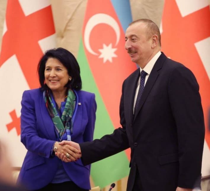 ილჰამ ალიევი სალომე ზურაბიშვილს დამოუკიდებლობის დღეს ულოცავს