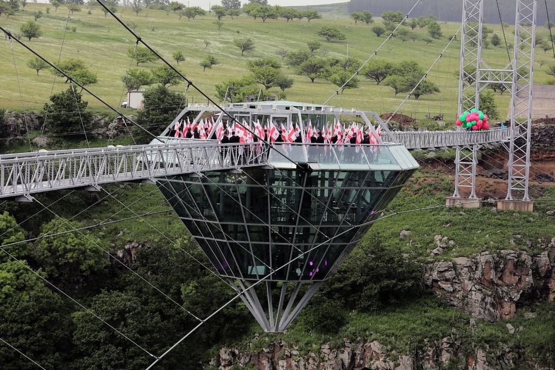 240-meter-long glass bridge built over Georgia’s Tsalka canyon