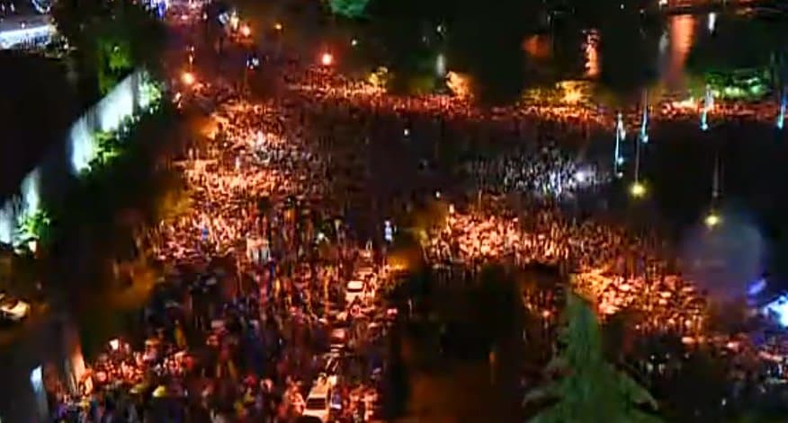Thousands march in Tbilisi ahead of final reading of controversial foreign transparency bill