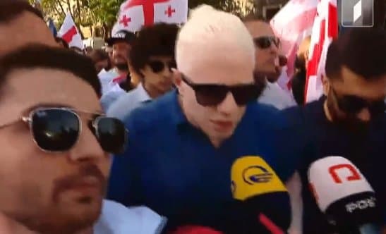 Ivanishvili’s son appears at rally supporting controversial transparency bill