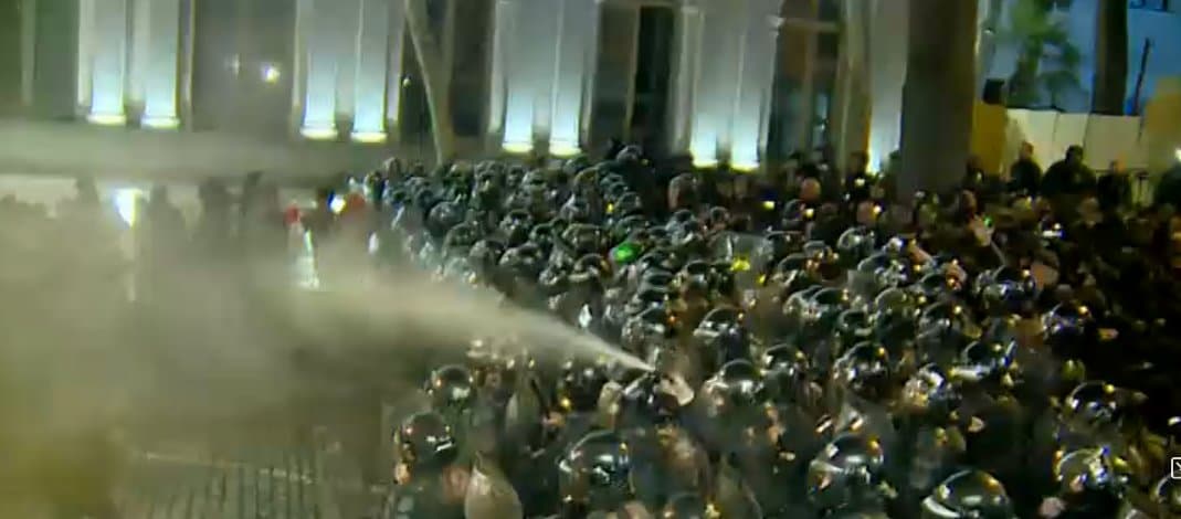 Police use tear gas, water cannons to disperse rally in central Tbilisi