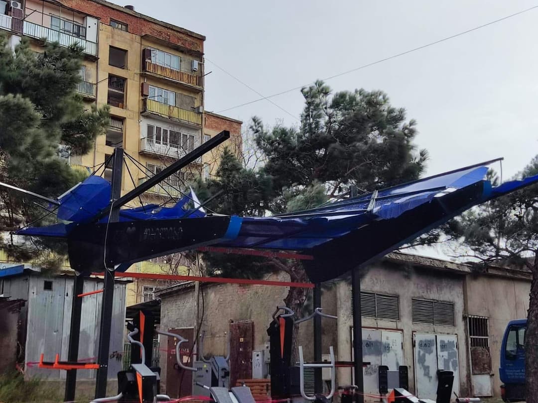 ძლიერი ქარის შედეგად თბილისში წაქცეულია ხეები, დაზიანებულია ინფრასტრუქტურა და ავტომობილები