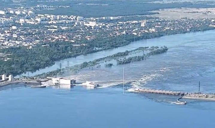 Kyiv accuses Russia of hitting Kakhovka HPP