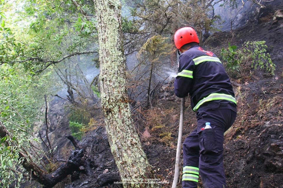 ბორჯომში ხანძრის ჩასაქრობად 250-მდე მეხანძრე-მაშველი და 3 ვერტმფრენია მობილიზებული