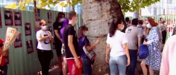 ხელოვნების მუზეუმთან აქცია იმართება