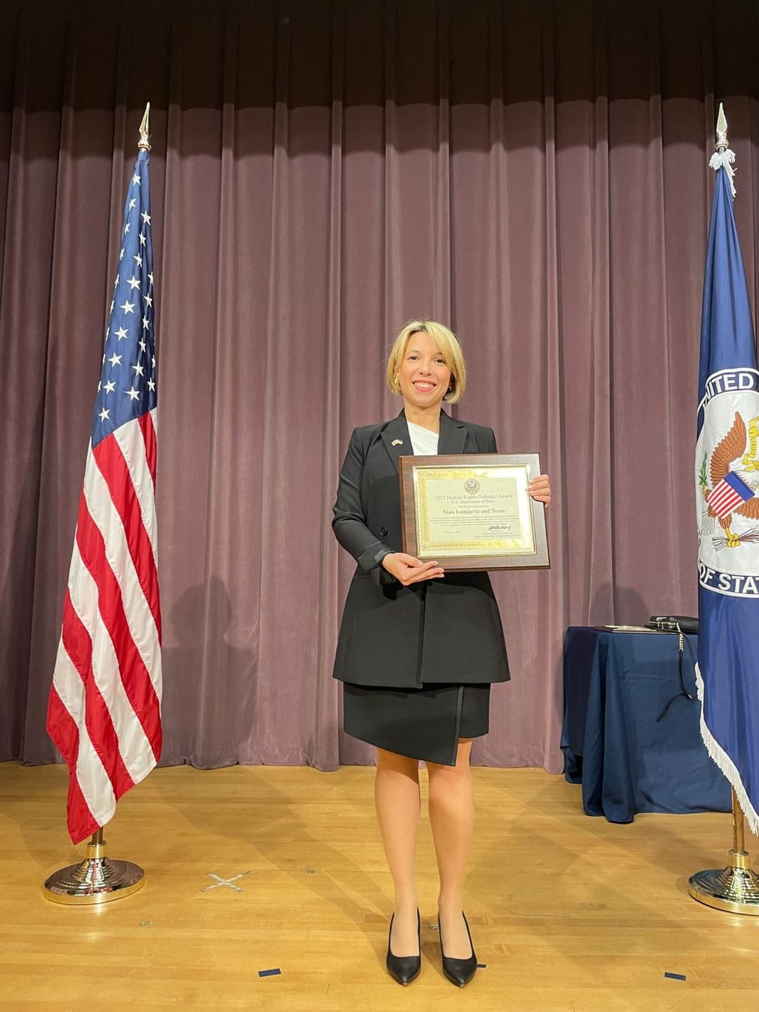 Georgia’s former public advocate Lomjaria receives US Global Human Rights Defender Awards