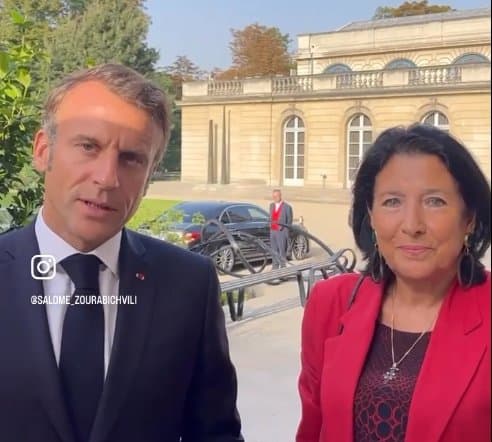 Georgian President makes live address with Macron after “useful” talk on country’s EU candidacy