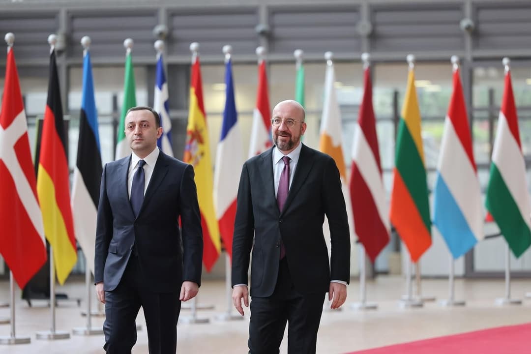 Georgian PM discusses country’s EU candidacy prospects with EU Council president in Brussels
