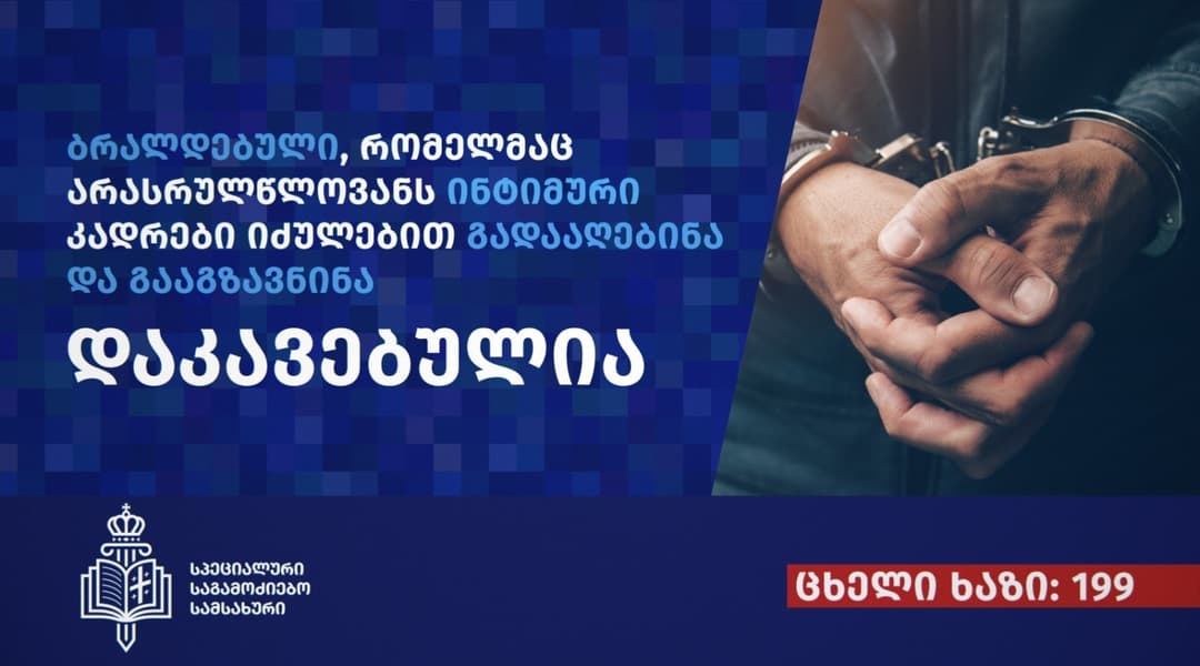 13 წლის გოგონას პირადი ცხოვრების საიდუმლოს ხელყოფის ფაქტზე ერთი პირი დააკავეს