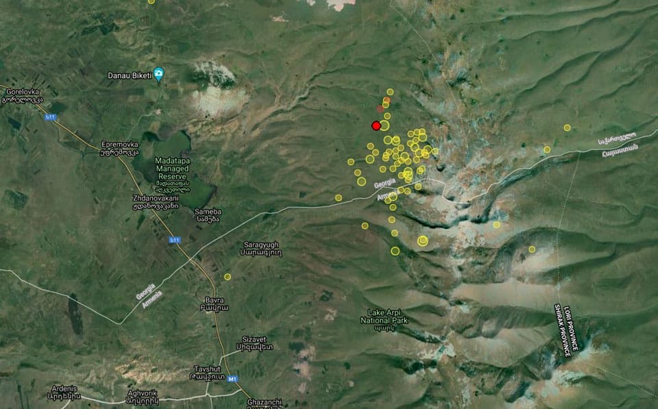 სოფელ სამებასთან სამი მიწისძვრა მოხდა