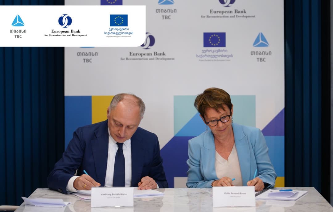თიბისიმ და EBRD-მა 20 მილიონი აშშ დოლარის ლარში ექვივალენტის ოდენობის სასესხო ხელშეკრულება გააფორმეს