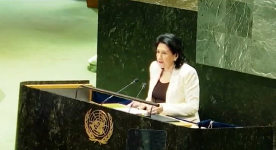 President Zourabichvili slams foreign agents bills from UN tribune