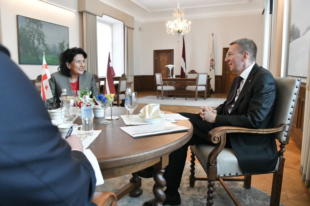 Georgian President hails “excellent” meeting with Latvian counterpart at “pivotal moment” for Tbilisi’s EU intentions