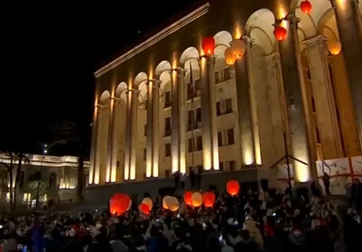 საპროტესტო მსვლელობა რუსთაველის გამზირზე დასრულდა