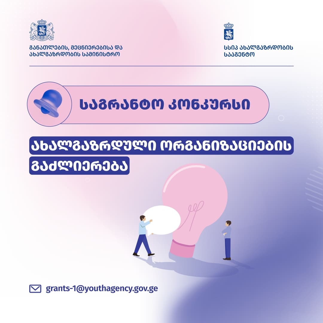 მორიგი შესაძლებლობა ახალგაზრდული ორგანიზაციებისთვის!