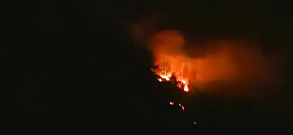 მარტვილის მუნიციპალიტეტში, წაჩხურუს მთის ფერდობზე ხანძარია