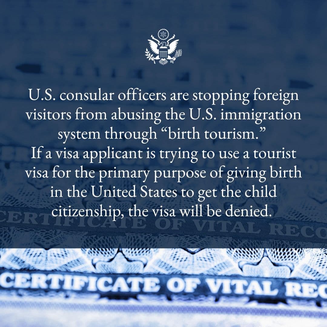US cracks down on ‘birth tourism’ in visa policy shift