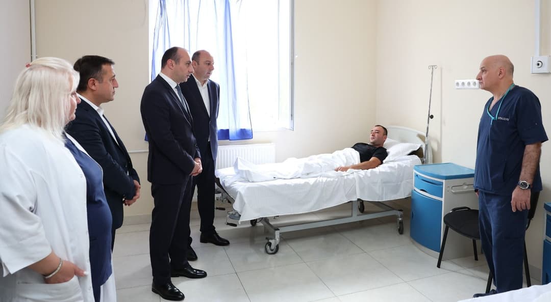 Georgia’s Interior Minister visits wounded officers after attack in Gori