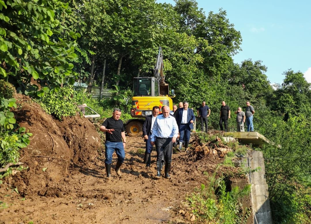 სულხან თამაზაშვილი ხელვაჩაურის მუნიციპალიტეტში უხვი ნალექის შედეგად მიყენებული ზიანის სალიკვიდაციო სამუშაოებს გაეცნო