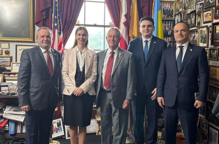 თინა ბოკუჩავა პარტიის ლიდერებთან ერთად ჯო უილსონს შეხვდა