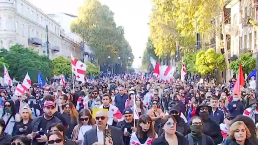 Protest march underway in Tbilisi