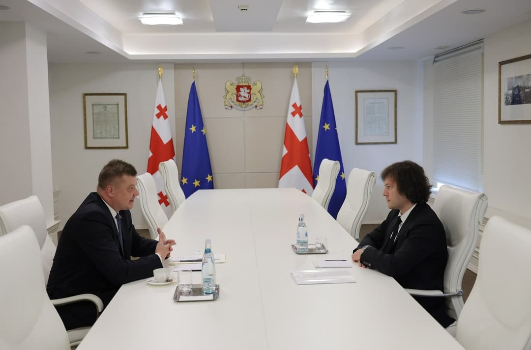 ირაკლი კობახიძე ბელარუსის ელჩს ნიკოლაი როგაშჩუკს შეხვდა