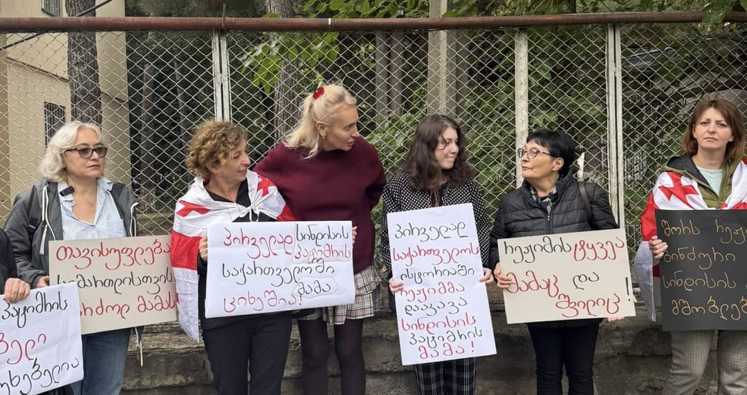 რუსთავის იზოლატორთან ზურაბ ცეცხლაძის, გიორგი ლიფონავას და ნათია ლეთოდიანის მხარდამჭერი აქცია გაიმართა