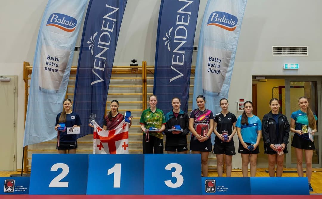 რიგაში, მაგიდის ჩოგბურთის საერთაშორისო ტურნირზე ქართველმა სპორტსმენებმა სამი მედალი მოიპოვეს