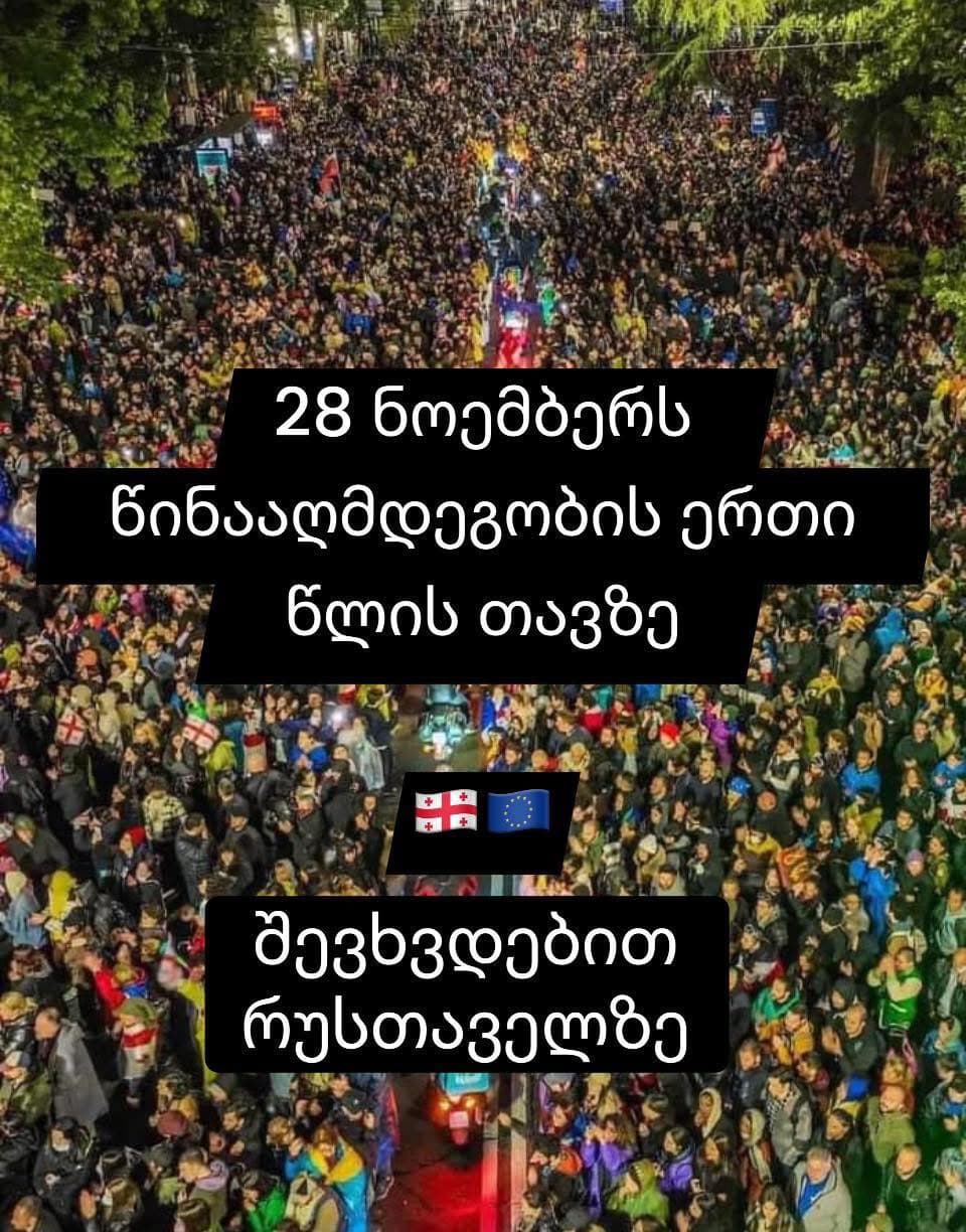 სალომე ზურაბიშვილი - 28 ნოემბერს თავისუფლება, სამართალი, ერთობა, ეროვნული იდენტობა, ნამდვილი მშვიდობა და დამოუკიდებლობა დავიცვათ!