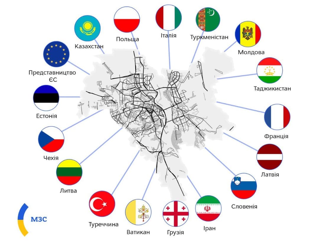16 ქვეყნის დიპლომატიურმა წარმომადგენლობამ კიევში მუშაობა უკვე განაახლა