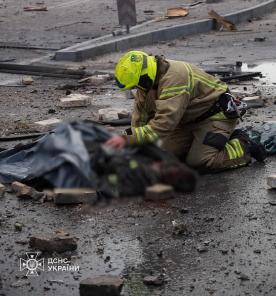 <p><span style="color: rgb(0, 0, 0)">Three emergency service workers have been killed and at least 14 others injured in a wave of Russian missile and drone attacks across Ukraine overnight, Ukrainian officials said.</span></p><p><span style="color: rgb(0, 0, 0)">The fatalities occurred in Kyiv, where rescuers from the State Emergency Service (SES) were clearing debris from earlier strikes when they came under renewed shelling.</span></p><p><span style="color: rgb(0, 0, 0)">“They were working under fire to help people,” Ukraine’s Interior Minister Ihor Klymenko said. “Nine more workers were injured, some of them seriously. Doctors are fighting for their lives.”</span></p><p><span style="color: rgb(0, 0, 0)">The SES later identified the fallen responders as Pavlo Ezgor, Danylo Skadin, and Andriy Remenoi, sharing their photos and paying tribute to their service.</span></p><p><span style="color: rgb(0, 0, 0)">“The Russians took the lives of those who were first to respond to the consequences of a terrible strike,” the agency said in a statement. “People who went to work as usual - in full readiness - hugged their wives and children before leaving, and never returned.”</span></p><p><span style="color: rgb(0, 0, 0)">Elsewhere, five more emergency workers were wounded while extinguishing a fire sparked by an attack in the western Ternopil region.</span></p><p><span style="color: rgb(0, 0, 0)">Kyiv, Ternopil, Chernihiv, Lutsk, and parts of the Lviv region were among the areas targeted in what officials described as a mixed strike involving Shahed drones, ballistic missiles, and cruise missiles.</span></p><p><br></p>