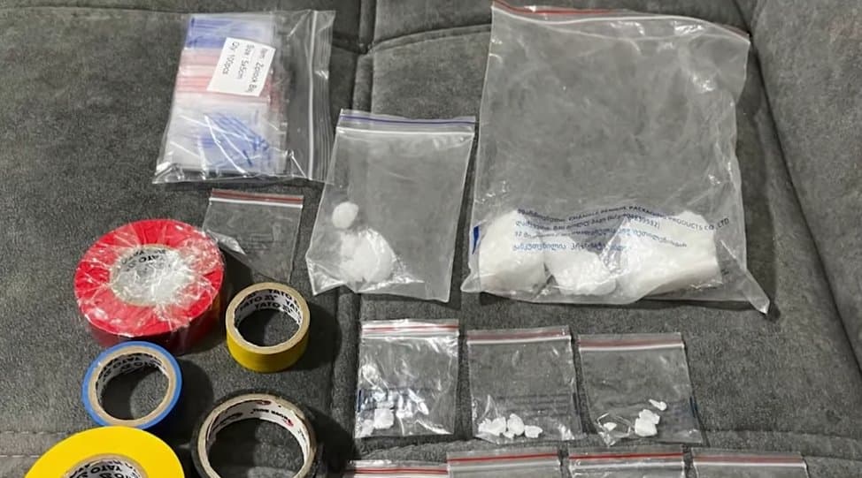 Police also confiscated packaging materials, including adhesive tape and polyethylene bags.