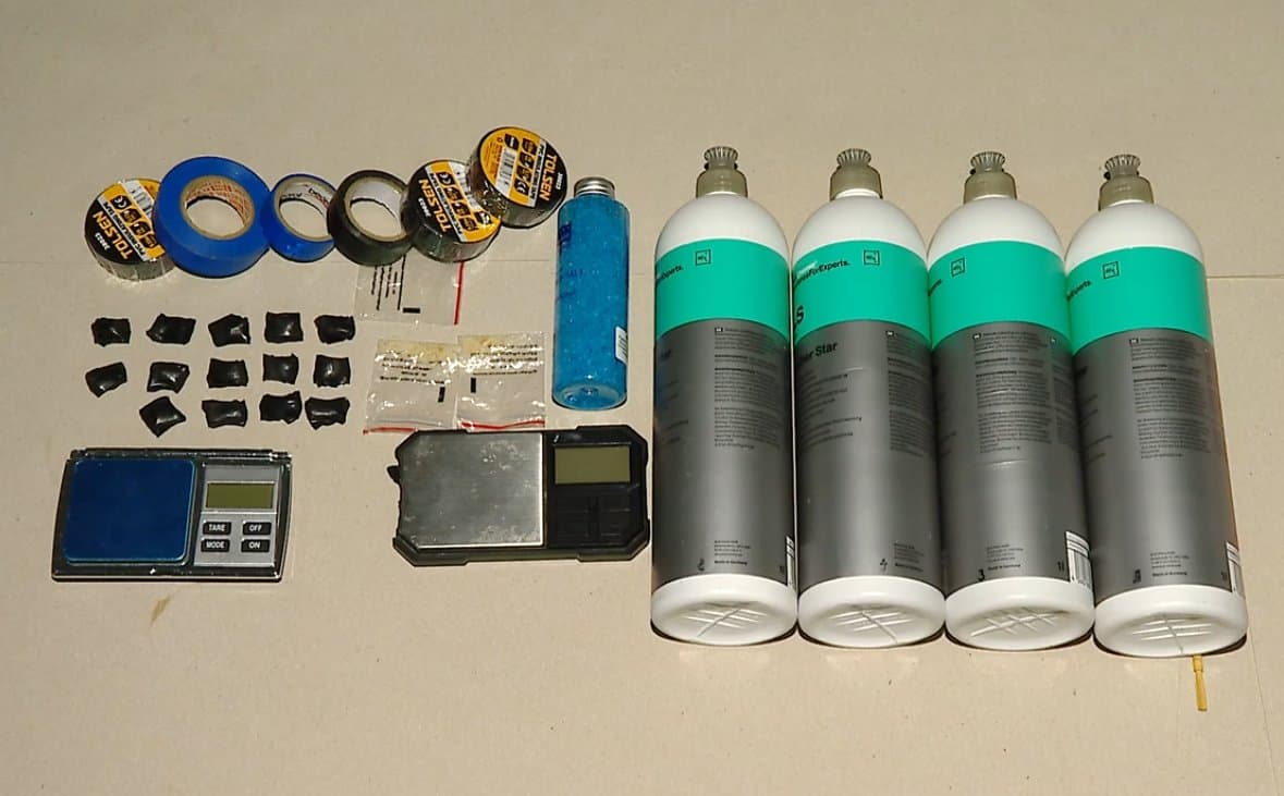 Police also confiscated materials used for packaging narcotics during the investigation.