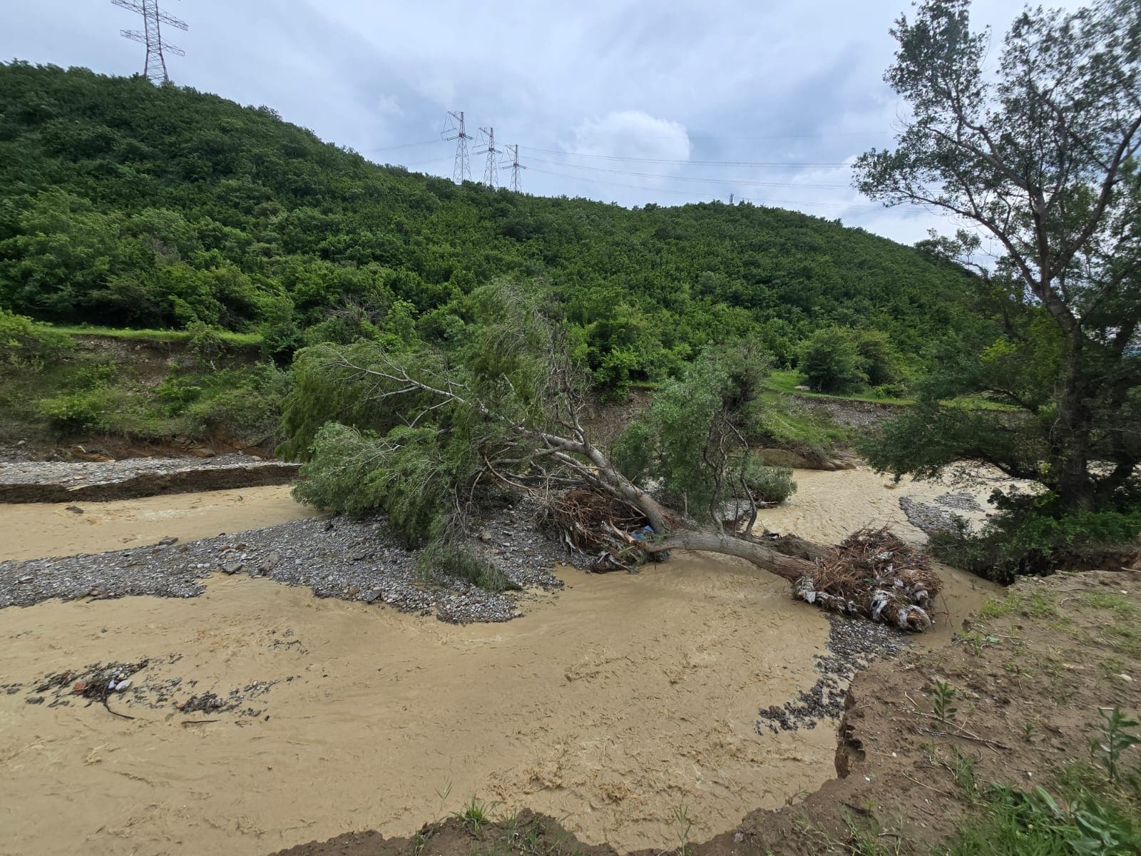 The Tbilisi mayor’s office said the most serious damage was recorded in Gldani after the Gldanula River overflowed, triggering landslides on Andronikashvili, Tskaro and Tamar Mepe streets